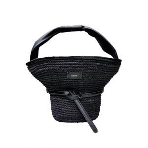 NEW CARLOTA women's bonnet top handle bag in black figue